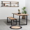 Banco Icub Strong Eco 120x40x48cm Negro En Madera Maciza De Pino Acabado Vintage Estilo Industrial Box Furniture