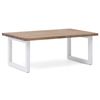 Mesa De Centro Icub Big Wood Eco 50x100x43cm Blanca Madera Efecto Vintage Estilo Industrial