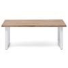 Mesa De Centro Icub Big Wood Eco 50x120x43cm Blanca Madera Efecto Vintage Estilo Industrial