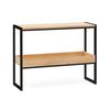 Consola Icub Con Bandeja 100x32x75cm Negra En Madera Maciza De Pino Acabado Natural Estilo Industrial Box Furniture