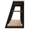 Estantería Poligonal Ascendente 120x35x47cm Negro En Madera Maciza De Pino Acabado Vintage Estilo Industrial Box Furniture