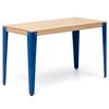Mesa Lunds Estudio 110x70x75cm Azul Madera Acabado Natural Estilo Nórdico Industrial Box Furniture