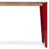 Mesa Lunds Estudio 110x70x75cm Rojo En Madera Maciza De Pino Acabado Vintage Estilo Industrial Box Furniture