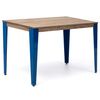 Mesa Lunds Estudio 110x70x75cm Azul En Madera Maciza De Pino Acabado Vintage Estilo Industrial Box Furniture
