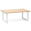 Mesa Centro Icub Strong Eco 140x60x43cm Blanca Madera Acabado Natural Estilo Nórdico Industrial Box Furniture