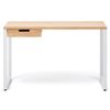 Mesa Icub Strong Eco 1 Cajón 140x60x73cm Blanca En Madera Maciza De Pino Acabado Natural Estilo Nórdico Industrial Box Furniture