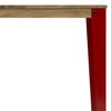 Mesa Lunds Cuadrada 59x59x75cm Roja En Madera Maciza De Pino Acabado Vintage Estilo Industrial Box Furniture