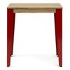 Mesa Lunds Cuadrada 70x70x75cm Roja En Madera Maciza De Pino Acabado Vintage Estilo Industrial Box Furniture