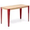 Mesa Lunds Estudio 110x60x75cm Rojo En Madera Maciza De Pino Acabado Natural Estilo Nórdico Industrial Box Furniture