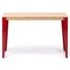 Mesa Lunds Estudio 110x60x75cm Rojo En Madera Maciza De Pino Acabado Natural Estilo Nórdico Industrial Box Furniture