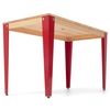 Mesa Lunds Estudio 110x60x75cm Rojo En Madera Maciza De Pino Acabado Natural Estilo Nórdico Industrial Box Furniture