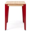 Mesa Lunds Estudio 110x60x75cm Rojo En Madera Maciza De Pino Acabado Natural Estilo Nórdico Industrial Box Furniture