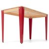 Mesa Lunds Estudio 160x90x75cm Rojo En Madera Maciza De Pino Acabado Natural Estilo Nórdico Industrial Box Furniture