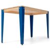 Mesa Lunds Cuadrada 59x59x75cm Azul En Madera Maciza De Pino Acabado Natural Estilo Nórdico Industrial Box Furniture