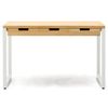 Mesa De Estudio Icub Strong Eco 3 Compartimentos 120x60x73cm Blanco En Madera Maciza De Pino Acabado Natural Estilo Nórdico Industrial Box Furniture