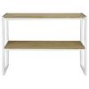 Consola Icub Con Bandeja 100x32x75cm Blanca En Madera Maciza De Pino Acabado Vintage Estilo Industrial Box Furniture