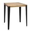 Mesa Lunds Alta 59x59x110cm Negra En Madera Maciza De Pino Acabado Vintage Estilo Industrial Box Furniture