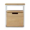 Mesita De Noche Eco Three 1 Estante 1 Cajón 40x40x47cm Blanca En Madera Maciza De Pino Acabado Natural Estilo Nórdico Industrial Box Furniture