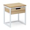 Mesita De Noche Eco Three 1 Cajón Superior 40x40x47cm Blanca En Madera Maciza De Pino Acabado Natural Estilo Nórdico Industrial Box Furniture