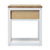 Mesita De Noche Eco Three 1 Cajón Superior 40x40x47cm Blanca En Madera Maciza De Pino Acabado Natural Estilo Nórdico Industrial Box Furniture