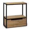 Consola Icub Derby 32x70x75cm Estante Y Cajón Inferior Negro En Madera De Pino Maciza Acabado Vintage Estilo Industrial Box Furniture