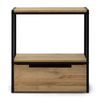 Consola Icub Derby 32x70x75cm Estante Y Cajón Inferior Negro En Madera De Pino Maciza Acabado Vintage Estilo Industrial Box Furniture