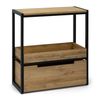 Consola Icub Derby 32x70x75cm Bandeja Y Cajón Inferior Negro En Madera De Pino Maciza Acabado Vintage Estilo Industrial Box Furniture