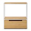 Consola Icub Derby 32x70x75cm Estante Y Cajón Inferior Blanco En Madera De Pino Maciza Acabado Natural Estilo Nórdico Industrial Box Furniture