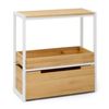 Consola Icub Derby 32x70x75cm Bandeja Y Cajón Inferior Blanco En Madera De Pino Maciza Acabado Natural Estilo Nórdico Industrial Box Furniture