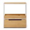 Consola Icub Derby 32x70x75cm Bandeja Y Cajón Inferior Blanco En Madera De Pino Maciza Acabado Natural Estilo Nórdico Industrial Box Furniture