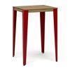 Mesa Lunds Alta 70x70x110cm Roja En Madera Macivermelhono Acabado Vintage Estilo Industrial Box Furniture