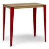 Mesa Lunds Alta 70x70x110cm Roja En Madera Macivermelhono Acabado Vintage Estilo Industrial Box Furniture