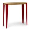 Mesa Lunds Alta 39x110x110cm Rojo En Madera Maciza De Pino Acabado Natural Estilo Nórdico Industrial Box Furniture