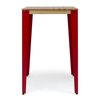 Mesa Lunds Alta 80x80x110cm Rojo En Madera Maciza De Pino Acabado Natural Estilo Nórdico Industrial Box Furniture