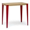 Mesa Lunds Alta 60x100x110cm Rojo En Madera Maciza De Pino Acabado Natural Estilo Nórdico Industrial Box Furniture