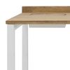 Mesa Escritorio Eco-line Con Bandeja Inferior Oculta De Acero Blanca 118x60x75cm, Tablero En Madera Maciza De Pino Acabado Envejecido Estilo Industrial Box Furniture.