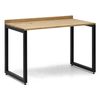 Mesa Escritorio Eco-line Con Bandeja Inferior Oculta De Acero Negro 118x60x75cm, Tablero En Madera Maciza De Pino Acabado Envejecido Estilo Industrial Box Furniture.