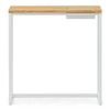 Recibidor Icub Eco-line Con Bandeja Oculta Blanco 118x30x80cm Madera Maciza Acabado Natural Box Furniture