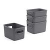 Tatay Baobab - Set De 4 Cajas Organizadoras 1.5l Plástico Pp05. Gris Antracita