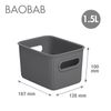 Tatay Baobab - Set De 4 Cajas Organizadoras 1.5l Plástico Pp05. Gris Antracita