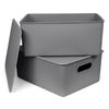 Tatay Baobab - Set De 2 Cajas Organizadoras 15l Con Tapa En Plástico Pp05. Gris Antracita