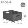 Tatay Baobab - Set De 2 Cajas Organizadoras 15l Con Tapa En Plástico Pp05. Gris Antracita