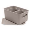 Tatay Baobab - Set 3 Cajas Organizadoras Medianas Con Tapa En Plástico Pp05. Taupe