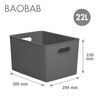 Tatay Baobab - Set De 2 Cajas Organizadoras 22l Con Tapa En Plástico Pp05. Gris Antracita