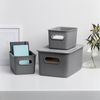 Tatay Baobab - Set De 2 Cajas Organizadoras 22l Con Tapa En Plástico Pp05. Gris Antracita