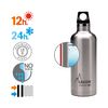 Laken Futura - Botella Térmica De Boca Estrecha 0.5l En Acero Inoxidable. Plata