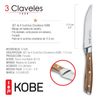 3 Claveles Kobe - Set De 4 Cuchillos Chuleteros 11.5 Cm En Acero Inoxidable