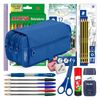 Colepack23 - Estuche Triple De 3 Cremalleras Con Material Escolar Incluido. Azul Oscuro