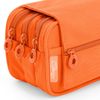 Colepack23 - Estuche Triple De 3 Cremalleras Con Material Escolar Incluido. Naranja