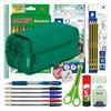 Colepack23 - Estuche Triple De 3 Cremalleras Con Material Escolar Incluido. Verde